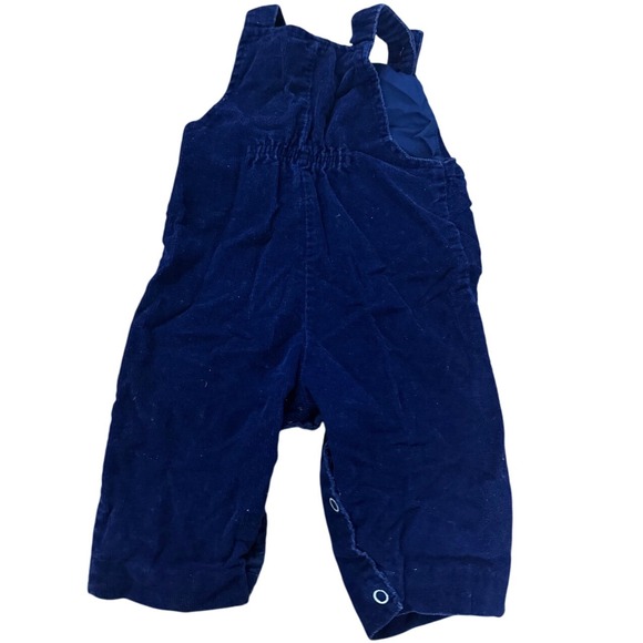 Vintage 70s JC Penney Baby Corduroy Overalls 6–9 Month Blue Car Elephant Dog - Picture 2 of 5